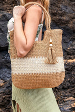 Carregar imagem no visualizador da galeria, Valeria Two-Tone Straw Tote
