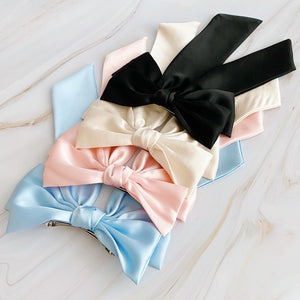 Ellison and Young Doubled Satin Bow Hair Clip