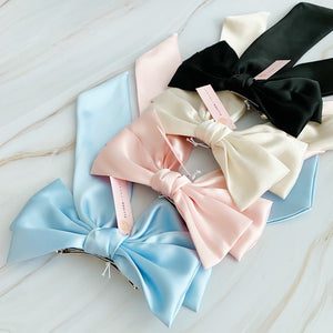 Ellison and Young Doubled Satin Bow Hair Clip