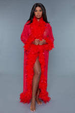 Carregar imagem no visualizador da galeria, BE WICKED Glamour Boa Feather Trim Robe
