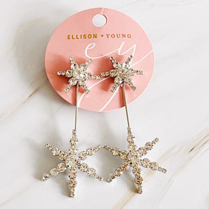 Double Starburst Statement Earrings