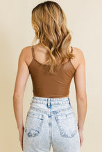 Load image into Gallery viewer, Leto Strappy Vegan Leather Cropped Cami Top
