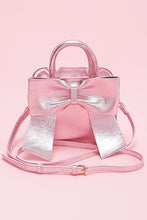 Carregar imagem no visualizador da galeria, LYB Exclusive Holiday Metallic Bow Tie Top Handle Crossbody Bag
