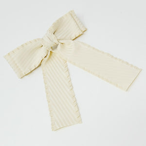 Frilled and Textured Doubled Bow Hair Clip