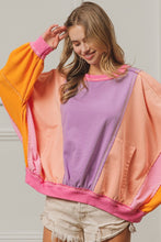 Load image into Gallery viewer, BiBi Color Block Exposed Seam Sweatshirt
