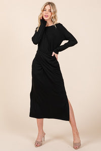 Orange Farm Clothing Black Waist Wrap Dress