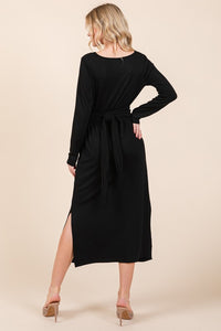 Orange Farm Clothing Black Waist Wrap Dress