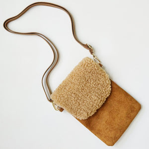 Ellison and Young Luxe Plush Phone Crossbody Bag