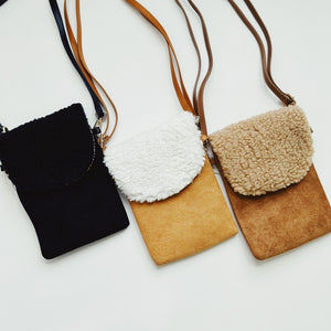 Ellison and Young Luxe Plush Phone Crossbody Bag