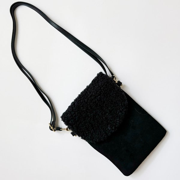 Ellison and Young Luxe Plush Phone Crossbody Bag