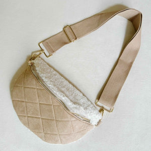 Ellison and Young Luxe Plush Quilted Sling Bag