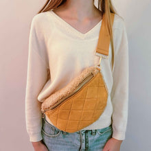 Cargar imagen en el visor de la galería, Ellison Young Fuzzy Quilted Luxe Sling Bag
