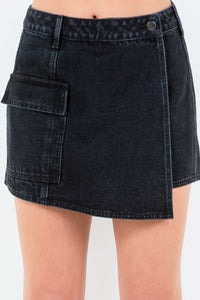 American Bazi Black Cargo Pocket Mini Skort