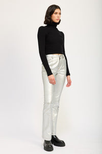 Emory Park Silver Metallic Flared Leg Pants