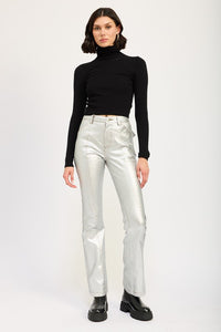 Emory Park Silver Metallic Flared Leg Pants