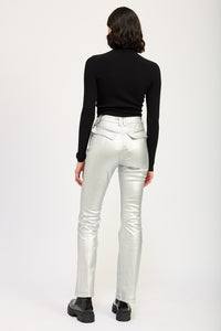 Emory Park Silver Metallic Flared Leg Pants