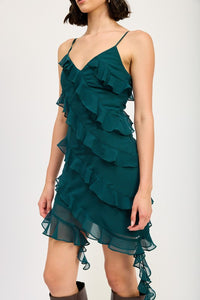 Emory Park Asymmetrical Ruffle Mini Dress