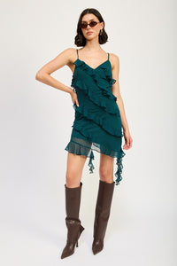 Emory Park Asymmetrical Ruffle Mini Dress