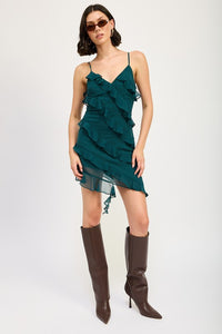 Emory Park Asymmetrical Ruffle Mini Dress