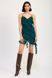 Emory Park Asymmetrical Ruffle Mini Dress