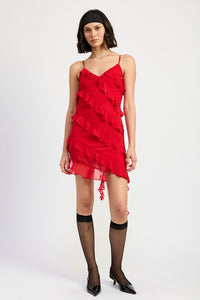 Emory Park Asymmetrical Ruffle Mini Dress