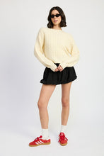 Загрузить изображение в средство просмотра галереи, Emory Park Rolled Hem Cable Knit Cropped Sweater
