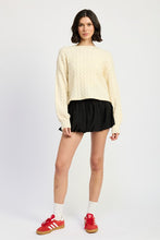 Загрузить изображение в средство просмотра галереи, Emory Park Rolled Hem Cable Knit Cropped Sweater
