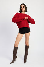 Загрузить изображение в средство просмотра галереи, Emory Park Rolled Hem Cable Knit Cropped Sweater
