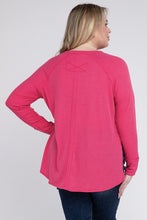 Load image into Gallery viewer, Zenana Plus Size Melange Baby Waffle Long Sleeve Top
