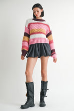 Cargar imagen en el visor de la galería, Emory Park Striped Cable Knit Sweater
