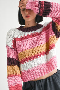 Emory Park Striped Cable Knit Sweater