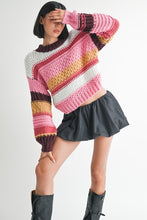 Cargar imagen en el visor de la galería, Emory Park Striped Cable Knit Sweater
