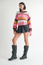 Cargar imagen en el visor de la galería, Emory Park Striped Cable Knit Sweater
