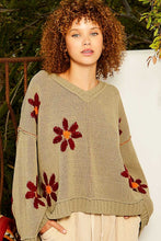 Ladda upp bild till gallerivisning, POL MultiColor Floral Pattern Chenille Knit Sweater Top
