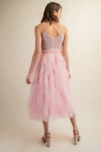 Sweet Generis Tulle Crochet Midi Dress