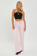 Load image into Gallery viewer, RISEN High Waisted Tummy Control Wide Leg Pink Washed Denim Jeans
