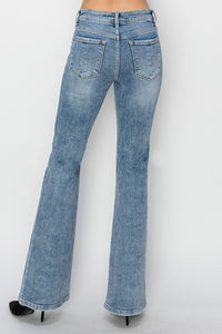 RISEN Mid Rise Blue Wash Denim Bootcut Jeans