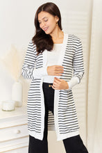 Ladda upp bild till gallerivisning, Double Take Striped Open Front Longline Cardigan
