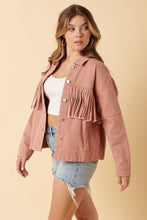 Cargar imagen en el visor de la galería, Mittoshop Pink Fringe Detail Cotton Twill Jacket
