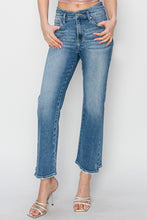 Load image into Gallery viewer, RISEN Raw Hem Blue Denim Straight Leg Jeans
