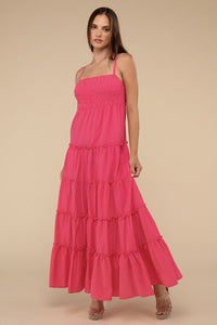 Zenana Smocked Tiered Maxi Dress