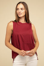 Cargar imagen en el visor de la galería, Zenana Asymmetrical Side Slit Sleeveless Top
