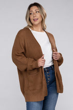 Cargar imagen en el visor de la galería, Zenana Plus Size Open Front Waffle Knit Cardigan
