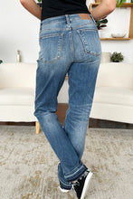 Load image into Gallery viewer, Judy Blue Mid Rise Released Hem Blue Denim Jeans
