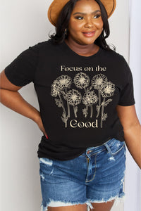 Simply Love FOCUS ON THE GOOD Graphic Cotton Top