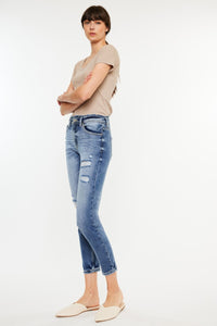 Kancan Distressed Blue Denim Mom Jeans