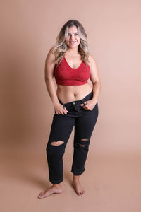 Leto Plus Size Seamless Padded Textured Brami