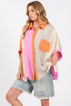 Cargar imagen en el visor de la galería, SAGE + FIG Color Block Button Down Shirt
