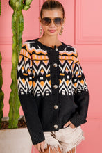 Carica l&#39;immagine nel visualizzatore di Gallery, BiBi Ethnic Pattern Button Down Knit Cardigan

