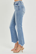 Carregar imagem no visualizador da galeria, RISEN Raw Frayed Hem Cropped Straight Leg Blue Denim Jeans
